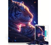 Rompecabezas de 1000 Piezas con Cachorro de Tigre y su Madre para Adolescentes Juguete para ejercitar la Mente Actividad en casa Diseño Artículo de Santa Claus 50x75cm