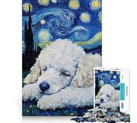 Rompecabezas de 1000 Piezas con Cachorros de caniche Blanco durmiendo Divertido Juego de Entrenamiento Mental Piezas sin Rebabas y de Corte Limpio Actividad para Compartir en Familia (38x52cm)