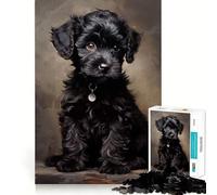 Rompecabezas de 1000 Piezas con Cachorros de caniche Negro Diversión con articulaciones precisas,Actividad Cerebral Inteligente,Entretenimiento Relajante,Regalo de cumpleaños 38x26cm