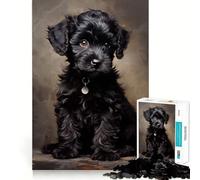 Rompecabezas de 1000 Piezas con Cachorros de caniche Negro Diversión con articulaciones precisas,Actividad Cerebral Inteligente,Entretenimiento Relajante,Regalo de cumpleaños 38x52cm