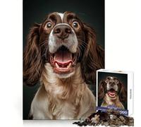 Rompecabezas de 1000 Piezas con Cachorros Springer Spaniel sorprendidos Juguete Inteligente para Fortalecer los Lazos Familiares Corte Suave Lista de Deseos de Papá Noel 38x26cm