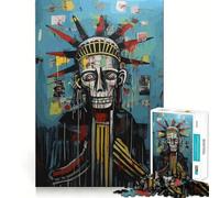 Rompecabezas de 1000 Piezas con Calavera de la Estatua de la Libertad del Día de Muertos para Adultos Juguete Inteligente, Divertido y silencioso Corte preciso 38x26cm