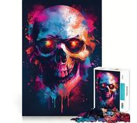 Rompecabezas de 1000 Piezas con Calavera Estilo Pop Art Grunge para Adultos Juguete Inteligente para el hogar Disfruta de Bordes Afilados Artículo de Santa Claus (50x75cm)