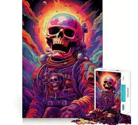 Rompecabezas de 1000 Piezas con Calavera fumando Marihuana para Adultos Rompecabezas Mental Relajante y Divertido ¡Una cálida Sorpresa! 50x75cm