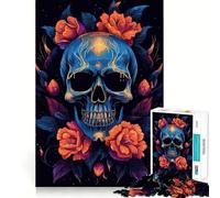 Rompecabezas de 1000 Piezas con Calavera y Rosas para Adultos Mejora la Memoria Alegría Familiar Diseño para armar Elige tu Deseo de Papá Noel 38x52cm