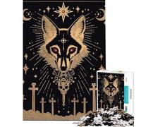 Rompecabezas de 1000 Piezas con Calaveras de Lobo y Cruces Un Reto para completar Decoración Juego de ingenio para Mayores de 14 años 38x26cm