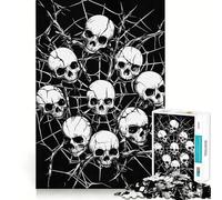 Rompecabezas de 1000 Piezas con Calaveras en telaraña para Adolescentes Juguete para aliviar el estrés Diseño artístico y fácil de Cortar 50x75cm