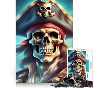 Rompecabezas de 1000 Piezas con Calaveras, Huesos y Piratas Jack para Adultos Juguete de lógica Mental, antiestrés, Corte Firme, Regalo increíble 38x26cm