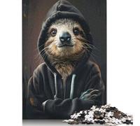 Rompecabezas de 1000 Piezas con Capucha de Perezoso para Adultos, Rompecabezas de dificultad Alta, Juguetes educativos, Juegos, decoración Familiar, 1000 Piezas (38 x 26 cm)