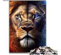 Rompecabezas de 1000 Piezas con Cara de león de Colores, Hecho de Madera, Padres, Parejas y Amigos Edades 14+ 50x75cm Una Divertida Actividad de Juego Familiar