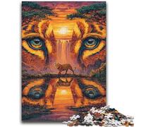 Rompecabezas de 1000 Piezas con Cara de león para Adolescentes Un Juego desafiante para Disfrutar en Familia con Piezas aleatorias Que encajan Perfectamente (38x26cm)