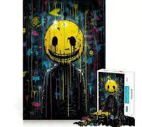 Rompecabezas de 1000 Piezas con Cara Sonriente aterradora para Adultos Juguete Inteligente para el hogar Bordes Lisos Artículo de colección (38x26cm)