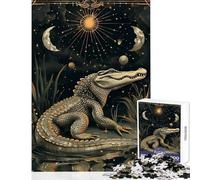 Rompecabezas de 1000 Piezas con Cartas de Tarot de cocodrilo Grande Juguetes antiestrés Regalo de cumpleaños Juego Educativo con póster a Juego y Hoja de Trivia 38x26cm