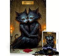 Rompecabezas de 1000 Piezas con Cartas del Tarot del Gato de Los Amantes para Adolescentes Juguete de razonamiento y Desarrollo de Habilidades Sin estrés Corte preciso Un Regalo Encantador 38x52cm