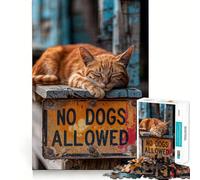 Rompecabezas de 1000 Piezas con Cartel de Prohibido el Paso a Perros para Adultos Regalos Divertidos y de Calidad (38x26cm)