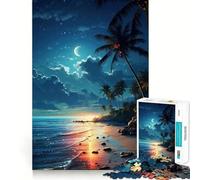 Rompecabezas de 1000 Piezas con Cielo Nocturno Azul océano,Arte de Corte preciso,Actividad de Juego Inteligente,Tiempo de Juego Tranquilo,Regalo de decoración de cumpleaños 38x52cm