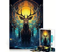 Rompecabezas de 1000 Piezas con Ciervos misteriosos para Adolescentes Juguete para ejercitar la Mente Divertido y Relajante Arte para armar Artículo Coleccionable (50x75cm)