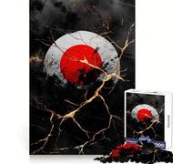 Rompecabezas de 1000 Piezas con círculo Rojo sobre mármol Negro para Adultos y Adolescentes Juguete de Habilidad, Relajante y Divertido Bordes Ajustados Regalo Ideal para Festivales (38x52cm)