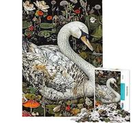 Rompecabezas de 1000 Piezas con cisnes diseño Abstracto para Adultos Un desafío difícil Que Ayuda a ejercitar el Cerebro cumpleaños 38x26cm