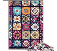 Rompecabezas de 1000 Piezas con Collage de Flores de Mandala para Adultos y Adolescentes ¡Disfruta de Tus Vacaciones en casa! Cada Pieza es única Juego desafiante y Divertido para Toda la Familia