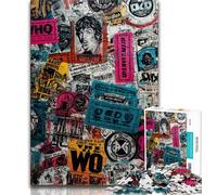 Rompecabezas de 1000 Piezas con Collage de Sellos de París para Adultos, Ideal para aliviar el estrés y un Reto difícil, Ideal para Regalar a Toda la Familia 75x50cm