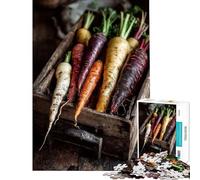 Rompecabezas de 1000 piezas con coloridas zanahorias en una caja de madera rústica Divertidas actividades en casa Juego educativo de carreras de velocidad para mayores de 14 años Juego de rompecabezas