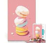 Rompecabezas de 1000 Piezas con Coloridos Macarons en Tonos Pastel,ilustración Minimalista,Piezas de Corte Limpio,Juguete para desafiar la Mente,diversión navideña,Pieza de Arte (38x26cm)
