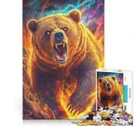 Rompecabezas de 1000 Piezas con Datos fascinantes sobre los Osos Grizzly, Juegos educativos, decoración Perfecta, cumpleaños y Navidad 38x52cm