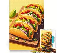Rompecabezas de 1000 Piezas con deliciosos Tacos sobre una Tabla de Madera Arte de Corte preciso Juguete para desarrollar la Capacidad cognitiva Diversión para el Tiempo Libre Regalo navideño