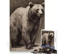 Rompecabezas de 1000 Piezas con Dibujo de Oso a lápiz para adolescentesPiensa Que el Tiempo de Entrenamiento está Bien empleadoBordes definidosRegalo Festivo (50x75cm)