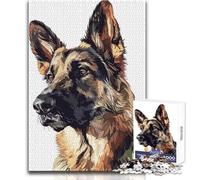 Rompecabezas de 1000 Piezas con Dibujo de Pastor alemán para Adolescentes, Juego Interactivo de Pensamiento lógico, Regalo Ideal para Ocasiones memorables, tamaño 38x26cm