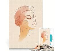 Rompecabezas de 1000 Piezas con Dibujo Lineal del Rostro de una Mujer Juego cognitivo Divertido con Estructura de Encaje preciso Actividad para Fortalecer los Lazos Familiares (38x52cm)