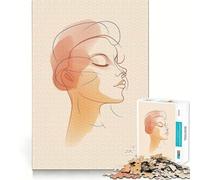 Rompecabezas de 1000 Piezas con Dibujo Lineal del Rostro de una Mujer para Adolescentes Juego de Memoria y concentración Recorte de Calidad Profesional Actividad Relajante para Grupos en Interiores