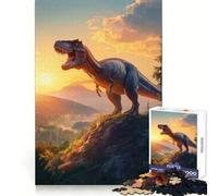 Rompecabezas de 1000 Piezas con Dinosaurio T-Rex al Atardecer para Adultos Un desafío Mental con Bordes Suaves y un Regalo Ideal para Cualquier ocasión (38x52cm)