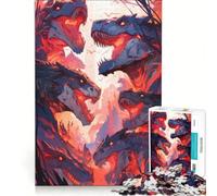 Rompecabezas de 1000 Piezas con Dinosaurios Juegos relajantes para la interacción Entre Padres e Hijos Regalos para Amigos y Familiares 38x26cm