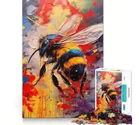 Rompecabezas de 1000 Piezas con diseño Abstracto de Abeja,Bordes, Juego para desarrollar la Mente,Juego Lento,Divertido Regalo de cumpleaños para la Mente (38x26cm)