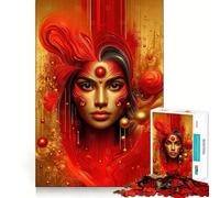 Rompecabezas de 1000 Piezas con diseño Abstracto de Belleza en Rojo para Adolescentes Mejora la Memoria Suave y Relajante Corte Premium Sorpresa de cumpleaños (38x26cm)