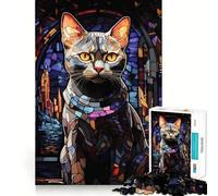 Rompecabezas de 1000 Piezas con diseño Abstracto de Gato Birmano,Bordes definidos,decoración,Juego cognitivo,Juguete fácil de Usar,Divertido, Ocio (38x52cm)