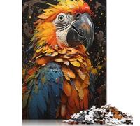 Rompecabezas de 1000 Piezas con diseño Abstracto de Loro. Rompecabezas Cuadrado para Adultos. Ideal para decoración del hogar. Medidas: 38 x 26 cm.
