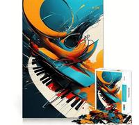 Rompecabezas de 1000 Piezas con diseño Abstracto de Teclas de Piano para Adolescentes Juguete de lógica sólida, diversión Tranquila, Corte preciso, Regalo increíble (38x26cm)