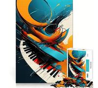 Rompecabezas de 1000 Piezas con diseño Abstracto de Teclas de Piano para Adolescentes Juguete de lógica sólida, diversión Tranquila, Corte preciso, Regalo increíble (38x52cm)