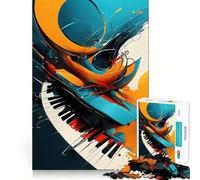 Rompecabezas de 1000 Piezas con diseño Abstracto de Teclas de Piano para Adultos Juguete Inteligente para el hogar Disfrute de Bordes Afilados Artículo de Santa Claus (50x75cm)