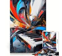 Rompecabezas de 1000 Piezas con diseño Abstracto de Teclas de Piano para Adultos y Adolescentes Ideal para estimular la Memoria, calmar y desconectar Corte Suave Regalo conmovedor (38x26cm)