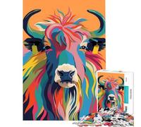 Rompecabezas de 1000 Piezas con diseño Abstracto de Yak Plano para Juegos educativos Juguete desafiante para Juegos educativos Regalos para cumpleaños tamaño 75x50cm