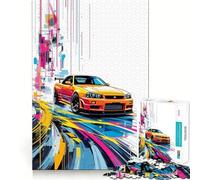 Rompecabezas de 1000 Piezas con diseño Abstracto del Nissan Skyline R para Adolescentes Juego Inteligente para Pasar un Buen rato Imagen para armar Un Regalo Encantador (38x52cm)