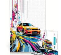 Rompecabezas de 1000 Piezas con diseño Abstracto del Nissan Skyline R para Adultos Juguete Inteligente para el hogar Decoración de Pared con Corte preciso (50x75cm)