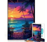 Rompecabezas de 1000 Piezas con diseño Acogedor de Hawái en Pixel Art,Ideal para divertirse resolviendo Problemas Juguete rato de Tranquilidad Decoración navideña Regalo Ideal 50x75cm