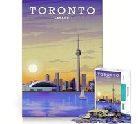 Rompecabezas de 1000 Piezas con diseño artístico de la Ciudad de Toronto para Adolescentes Desarrolla la Mente y estimula el Tiempo Libre Diseño de Bordes precisos Regalo Original 38x26cm