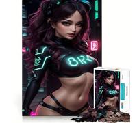 Rompecabezas de 1000 Piezas con diseño ciberpunk Sexy para Adultos Regalo Ideal para quienes Buscan un Juego de lógica preciso y Divertido Bordes limpios y Elegantes Un Regalo Encantador 50x75cm