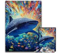 Rompecabezas de 1000 Piezas con diseño Colorido de tiburón Ballena para Adultos, Ideal para Parejas, Navidad, Año Nuevo y San Valentín, 26x38cm/10,23x14,96 Pulgadas.